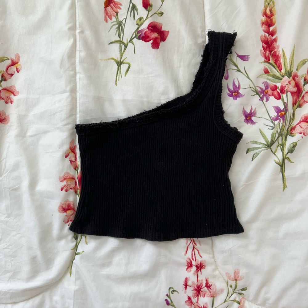 Urban Outfitters black one shoulder crop top